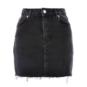 Topshop moto black denim skirt, size 8